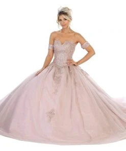 Formal Gowns May Queen - LK129 Embellished Sweetheart Ballgown