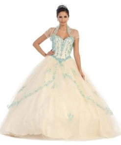 May Queen - LK61 Bedazzled Sweetheart Quinceanera Ball Gown Formal Gowns