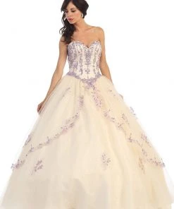 May Queen - LK61 Bedazzled Sweetheart Quinceanera Ball Gown Formal Gowns