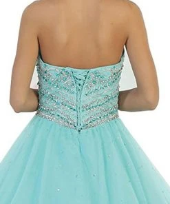 Formal Gowns May Queen - LK79 Jewel-Encrusted Halter Neck Ball Gown 12 Formal Gowns May Queen - LK79 Jewel-Encrusted Halter Neck Ball Gown