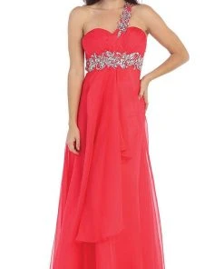 Formal Gowns May Queen - MQ1028 Ornate Strap Ruched Sweetheart A-line Prom Dress