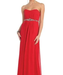 Formal Gowns May Queen - MQ1036B Strapless Pleated Bodice A-Line Long Formal Dress