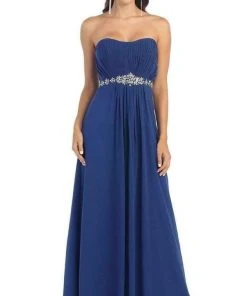 Formal Gowns May Queen - MQ1036B Strapless Pleated Bodice A-Line Long Formal Dress