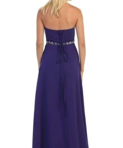 Formal Gowns May Queen - MQ1036B Strapless Pleated Bodice A-Line Long Formal Dress