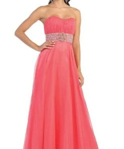 May Queen - MQ1046 Finely-Tucked Sweetheart Chiffon Prom Dress