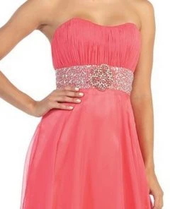 May Queen - MQ1046 Finely-Tucked Sweetheart Chiffon Prom Dress