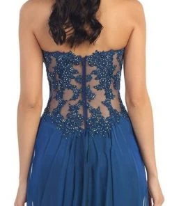 May Queen - MQ1117 Illusion Paneled Strapless A-line Prom Dress Formal Gowns 12 May Queen - MQ1117 Illusion Paneled Strapless A-line Prom Dress Formal Gowns