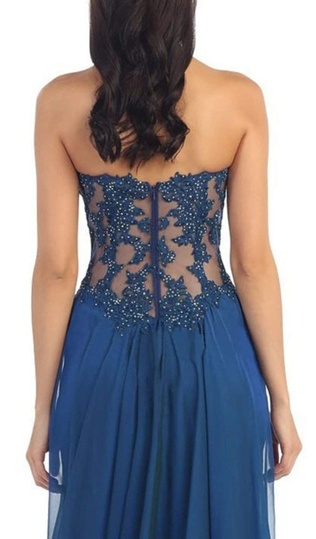 May Queen - MQ1117 Illusion Paneled Strapless A-line Prom Dress Formal Gowns 7 May Queen - MQ1117 Illusion Paneled Strapless A-line Prom Dress Formal Gowns