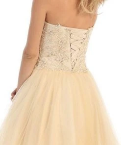 May Queen - MQ1215 Strapless Laced Sweetheart A-Line Cocktail Dress 15 May Queen - MQ1215 Strapless Laced Sweetheart A-Line Cocktail Dress