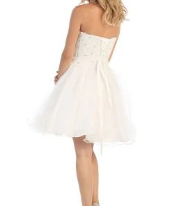 May Queen - MQ1215 Strapless Laced Sweetheart A-Line Cocktail Dress 21 May Queen - MQ1215 Strapless Laced Sweetheart A-Line Cocktail Dress