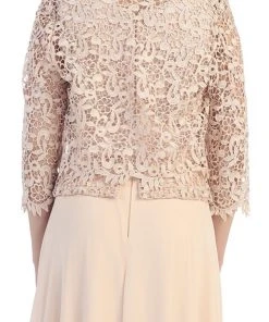 May Queen - MQ1288 Exquisite Bateau Lace Long Evening Dress With Lace Jacket Formal Gowns 13 May Queen - MQ1288 Exquisite Bateau Lace Long Evening Dress With Lace Jacket Formal Gowns