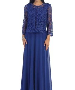 May Queen - MQ1288 Exquisite Bateau Lace Long Evening Dress With Lace Jacket Formal Gowns 14 May Queen - MQ1288 Exquisite Bateau Lace Long Evening Dress With Lace Jacket Formal Gowns