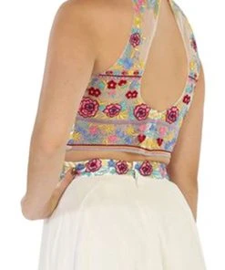 Formal Gowns May Queen - MQ1421 Multi-Floral Embroidered Bodice Two Piece Long Evening Dress 11 Formal Gowns May Queen - MQ1421 Multi-Floral Embroidered Bodice Two Piece Long Evening Dress