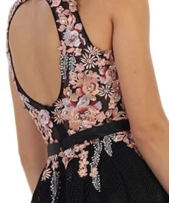 May Queen - MQ1465 Sleeveless Floral Cocktail Dress Cocktail Dresses 11 May Queen - MQ1465 Sleeveless Floral Cocktail Dress Cocktail Dresses