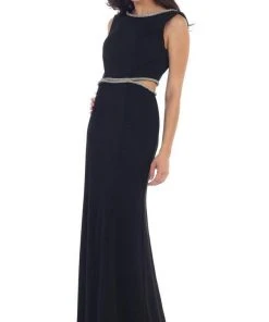 Formal Gowns May Queen - MQ1468 Sleeveless Embellished Low V-Back Evening Dress 12 Formal Gowns May Queen - MQ1468 Sleeveless Embellished Low V-Back Evening Dress