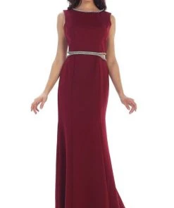 Formal Gowns May Queen - MQ1468 Sleeveless Embellished Low V-Back Evening Dress