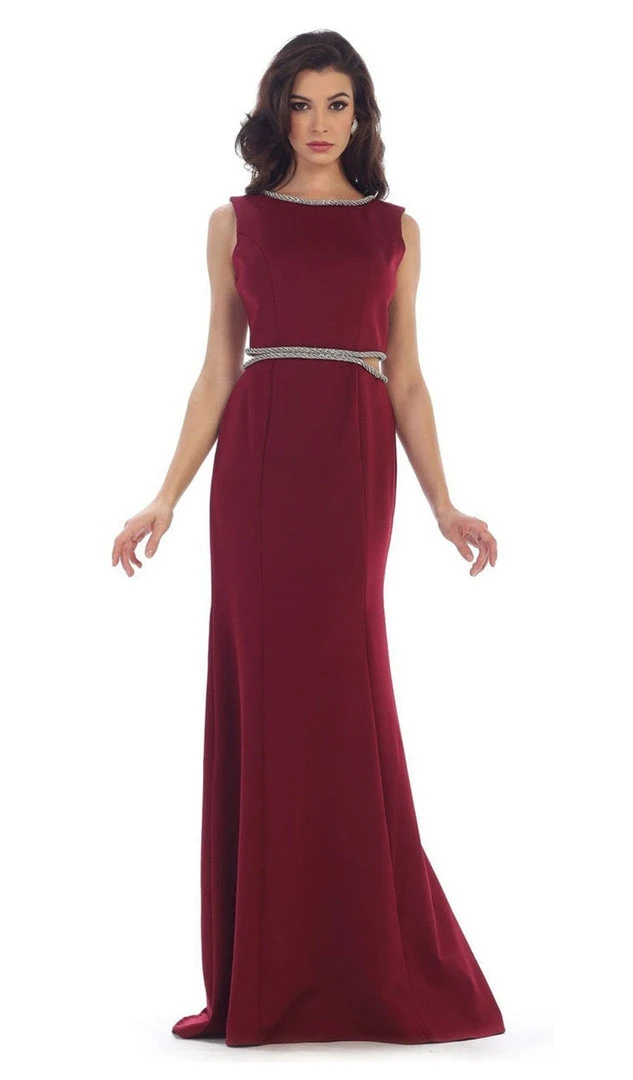 Formal Gowns May Queen - MQ1468 Sleeveless Embellished Low V-Back Evening Dress 3 Formal Gowns May Queen - MQ1468 Sleeveless Embellished Low V-Back Evening Dress