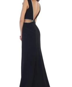 Formal Gowns May Queen - MQ1468 Sleeveless Embellished Low V-Back Evening Dress 13 Formal Gowns May Queen - MQ1468 Sleeveless Embellished Low V-Back Evening Dress
