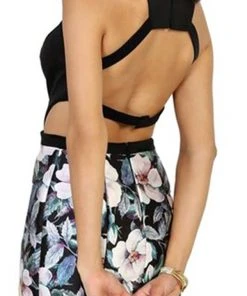 May Queen - MQ1526 Halter Floral Print Mermaid Evening Dress