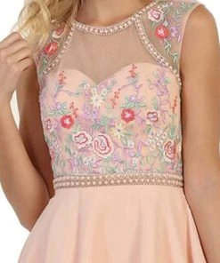 Cocktail Dresses May Queen - MQ1535 Floral Detailed Illusion Jewel A-line Cocktail Dress 11 Cocktail Dresses May Queen - MQ1535 Floral Detailed Illusion Jewel A-line Cocktail Dress