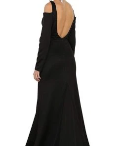 Formal Gowns May Queen - MQ1544 Long Sleeve Bateau Sheath Prom Dress