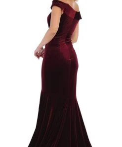May Queen - MQ1592 Off-Shoulder Fitted Mermaid Evening Dress Formal Gowns