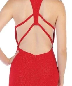 May Queen - MQ1603 Cutout Bodice Halter Mermaid Gown