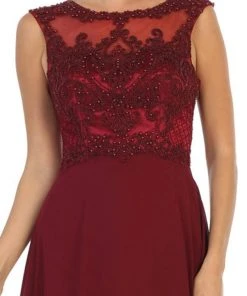 Formal Gowns May Queen - MQ1619 Lace Applique Bateau A-line Dress 10 Formal Gowns May Queen - MQ1619 Lace Applique Bateau A-line Dress