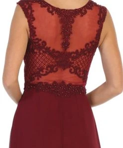 Formal Gowns May Queen - MQ1619 Lace Applique Bateau A-line Dress 11 Formal Gowns May Queen - MQ1619 Lace Applique Bateau A-line Dress