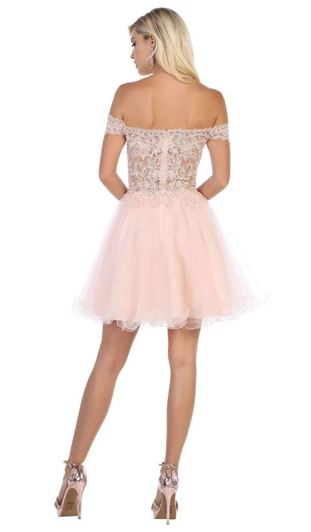 May Queen - MQ1649 Illusion Lace Off Shoulder A-Line Gown 5 May Queen - MQ1649 Illusion Lace Off Shoulder A-Line Gown