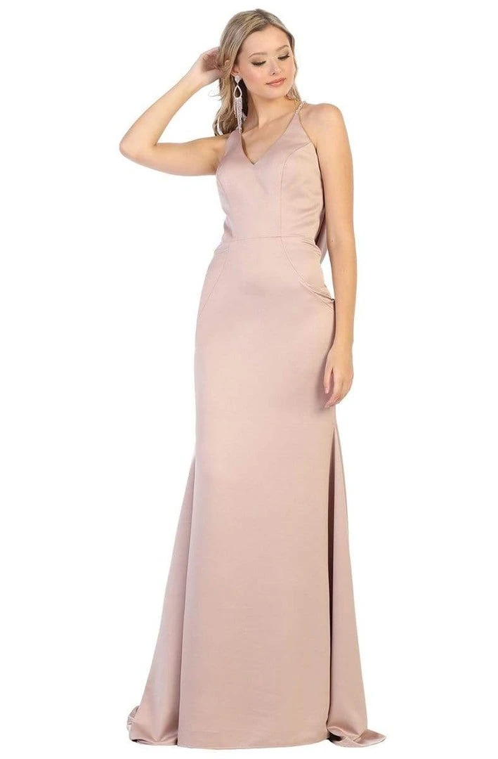 Formal Gowns May Queen - MQ1779 Embellished V-neck Trumpet Dress 4 Formal Gowns May Queen - MQ1779 Embellished V-neck Trumpet Dress