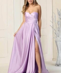 May Queen - MQ1846 Strapless Sweetheart Neck Prom Dress - 1 Pc Lilac In Size 10 Available Formal Gowns
