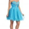 May Queen - MQ697 Bejeweled Bodice Strapless Sweetheart Cocktail Dress