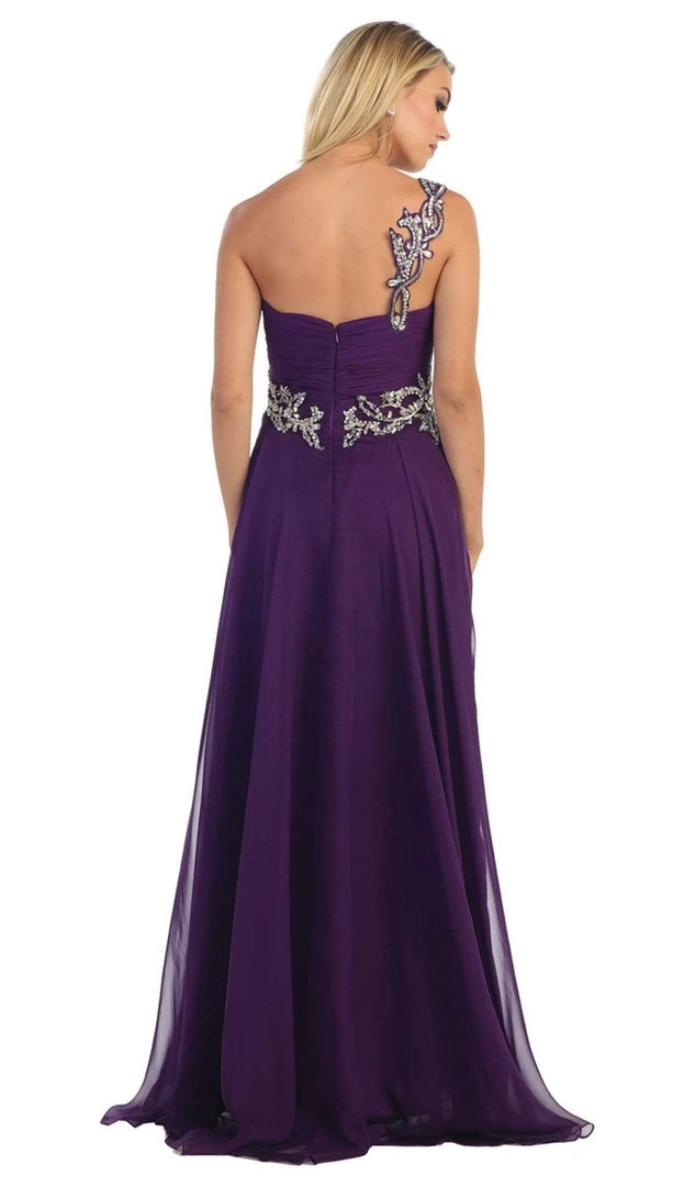 May Queen - One Shoulder Strap Sequined Formal Dress With High Front Slit Formal Gowns 11 May Queen - One Shoulder Strap Sequined Formal Dress With High Front Slit Formal Gowns