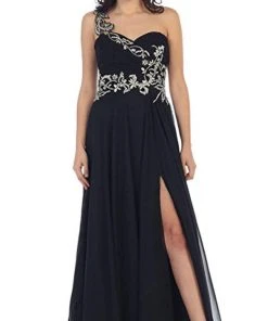May Queen - One Shoulder Strap Sequined Formal Dress With High Front Slit Formal Gowns 13 May Queen - One Shoulder Strap Sequined Formal Dress With High Front Slit Formal Gowns