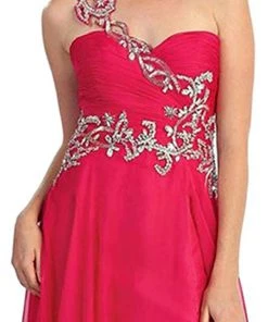 May Queen - One Shoulder Strap Sequined Formal Dress With High Front Slit Formal Gowns 16 May Queen - One Shoulder Strap Sequined Formal Dress With High Front Slit Formal Gowns