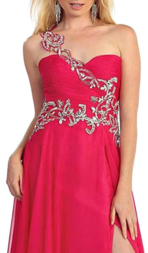 May Queen - One Shoulder Strap Sequined Formal Dress With High Front Slit Formal Gowns 8 May Queen - One Shoulder Strap Sequined Formal Dress With High Front Slit Formal Gowns