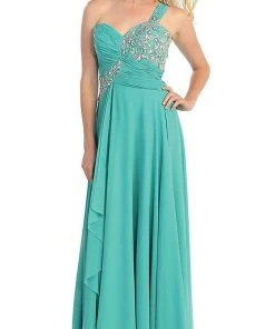 May Queen - One Shoulder Strapped Sweetheart Evening Dress 16 May Queen - One Shoulder Strapped Sweetheart Evening Dress