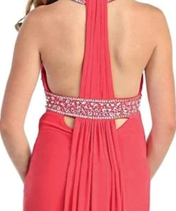 May Queen - Pleated Halter Evening Dress Formal Gowns 11 May Queen - Pleated Halter Evening Dress Formal Gowns