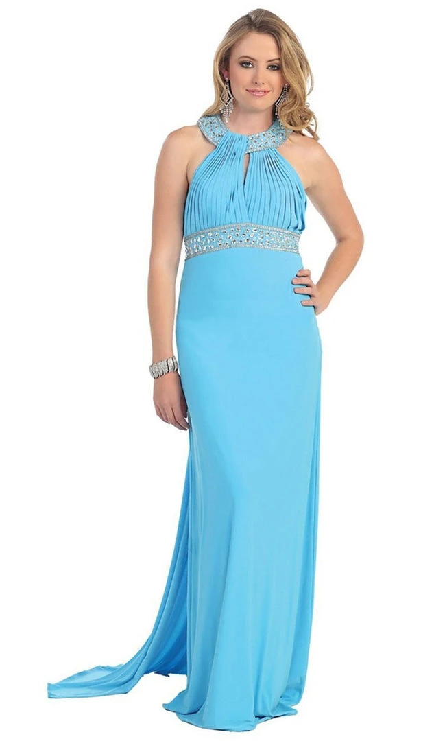 May Queen - Pleated Halter Evening Dress Formal Gowns 7 May Queen - Pleated Halter Evening Dress Formal Gowns
