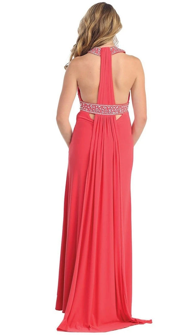 May Queen - Pleated Halter Evening Dress Formal Gowns 5 May Queen - Pleated Halter Evening Dress Formal Gowns