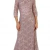 May Queen - Quarter Length Sleeve Lace Evening Dress