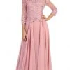 May Queen - Quarter Sleeve Lacy Chiffon Evening Gown MQ1279 - 1 Pc Dusty Rose In Size M Available 2 May Queen - Quarter Sleeve Lacy Chiffon Evening Gown MQ1279 - 1 Pc Dusty Rose In Size M Available