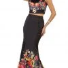 Formal Gowns May Queen - RQ-7503 Two Piece Floral Print Evening Gown 1 Formal Gowns May Queen - RQ-7503 Two Piece Floral Print Evening Gown