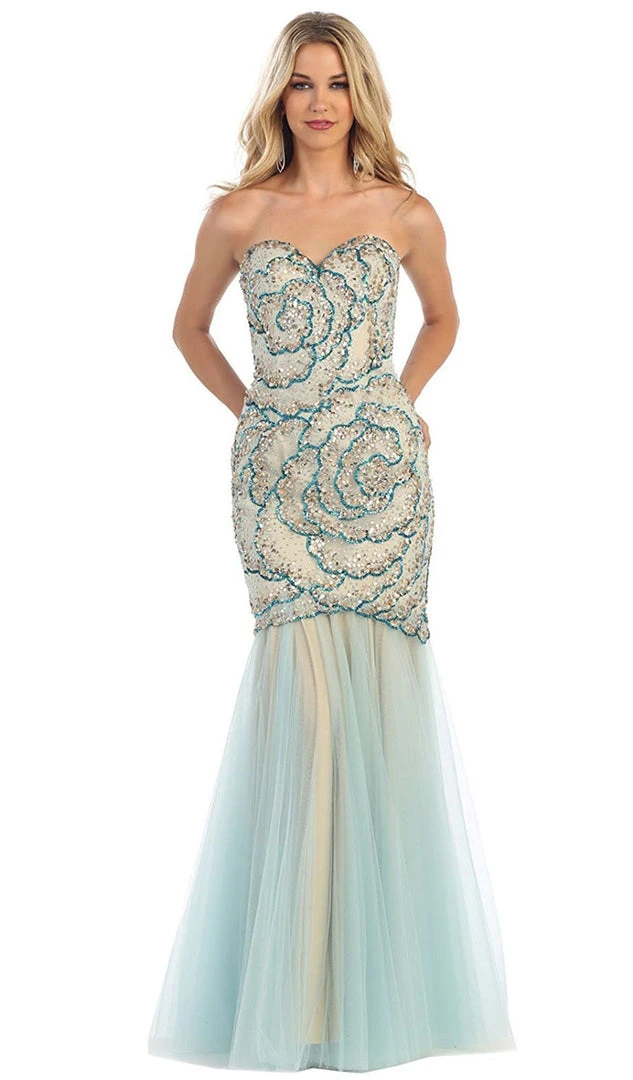 Formal Gowns May Queen - RQ7289 Strapless Sequined Embellished Evening Gown 3 Formal Gowns May Queen - RQ7289 Strapless Sequined Embellished Evening Gown
