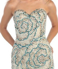 Formal Gowns May Queen - RQ7289 Strapless Sequined Embellished Evening Gown 9 Formal Gowns May Queen - RQ7289 Strapless Sequined Embellished Evening Gown