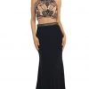 Formal Gowns May Queen - RQ7315 Beaded High Neck Two-Piece Fitted Evening Gown