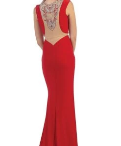 May Queen - RQ7417 Sleeveless Mock Two Piece Mermaid Prom Dress Formal Gowns