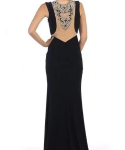 May Queen - RQ7417 Sleeveless Mock Two Piece Mermaid Prom Dress Formal Gowns