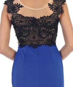 May Queen - RQ7457 Lace Applique Bodice Illusion Neck Evening Dress Formal Gowns 11 May Queen - RQ7457 Lace Applique Bodice Illusion Neck Evening Dress Formal Gowns